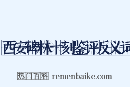 西安碑林十刻鉴评反义词是什么意思的图片